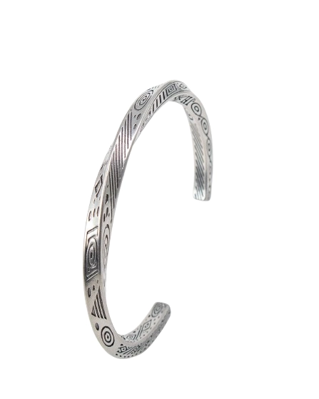 Jernhest - Tomb Armband - Skruvad Armlänk - Opolerad Silver - 4