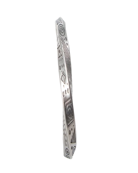 Jernhest - Tomb Armband - Skruvad Armlänk - Opolerad Silver - 5
