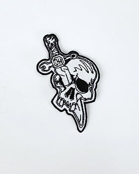 Dagger Skull Patch White