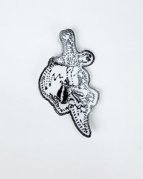 Dagger Skull Patch White