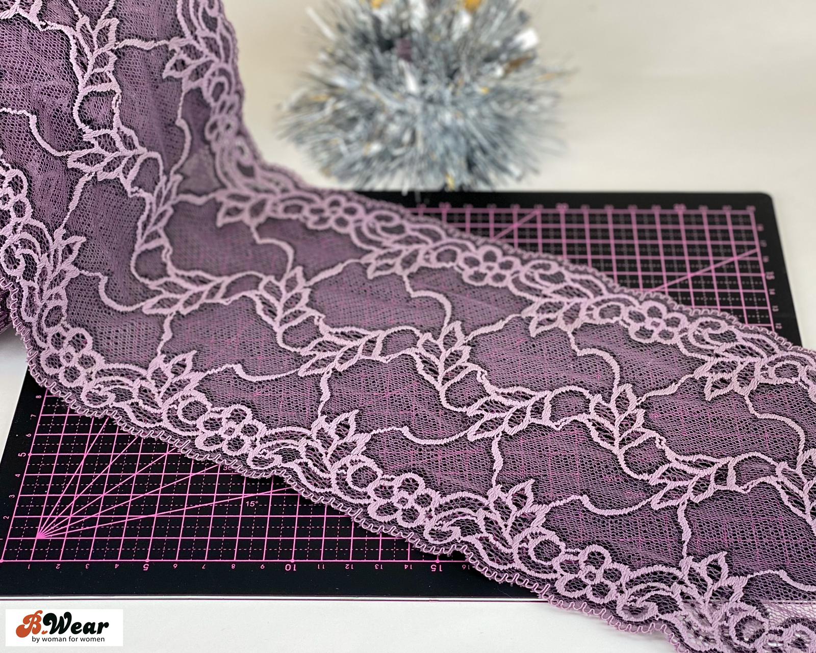 Plum stretch lace - 16,5 cm