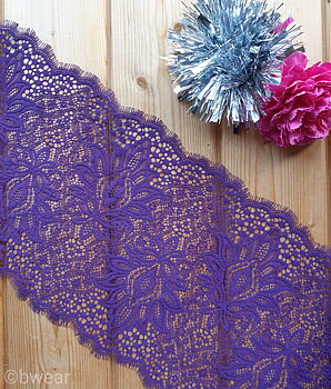 Lace 23 cm with mechanical stretch - Dark purple eyelash