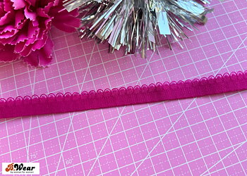 Resår med vågor 12 mm - Fuchsia