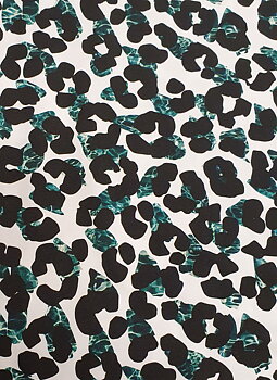 Lingerie Satin -  Green Leopard printed 