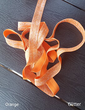 Fold Over Elastic Glitter 20 mm - Orange