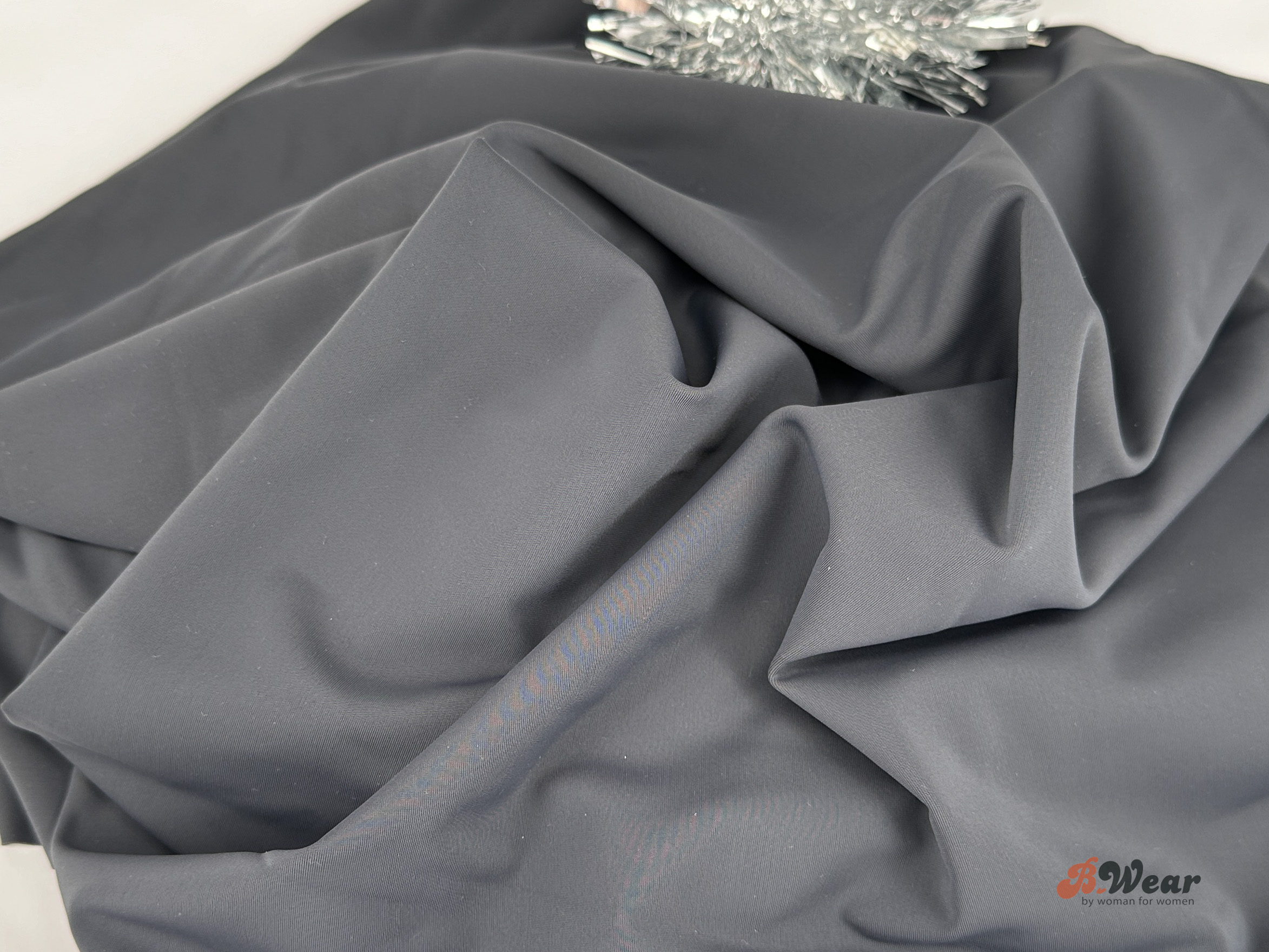 Dark grey matte swimwear fabric