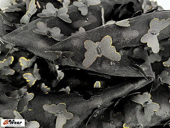 Tulle with butterflies in 3D - Black