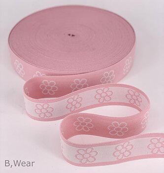 40 mm wide Ljuspink with flowers