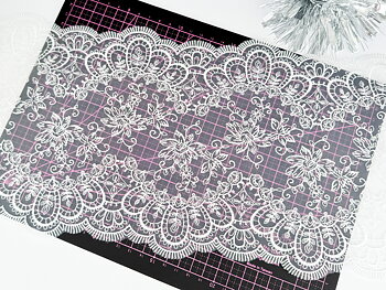 Beautiful white non-stretch lace in tulle