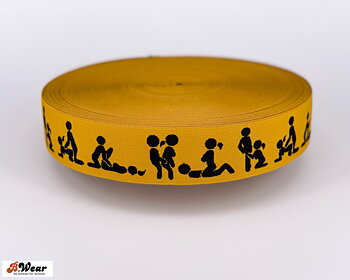 40 mm wide Kamasutra elastic in Ochre & Black