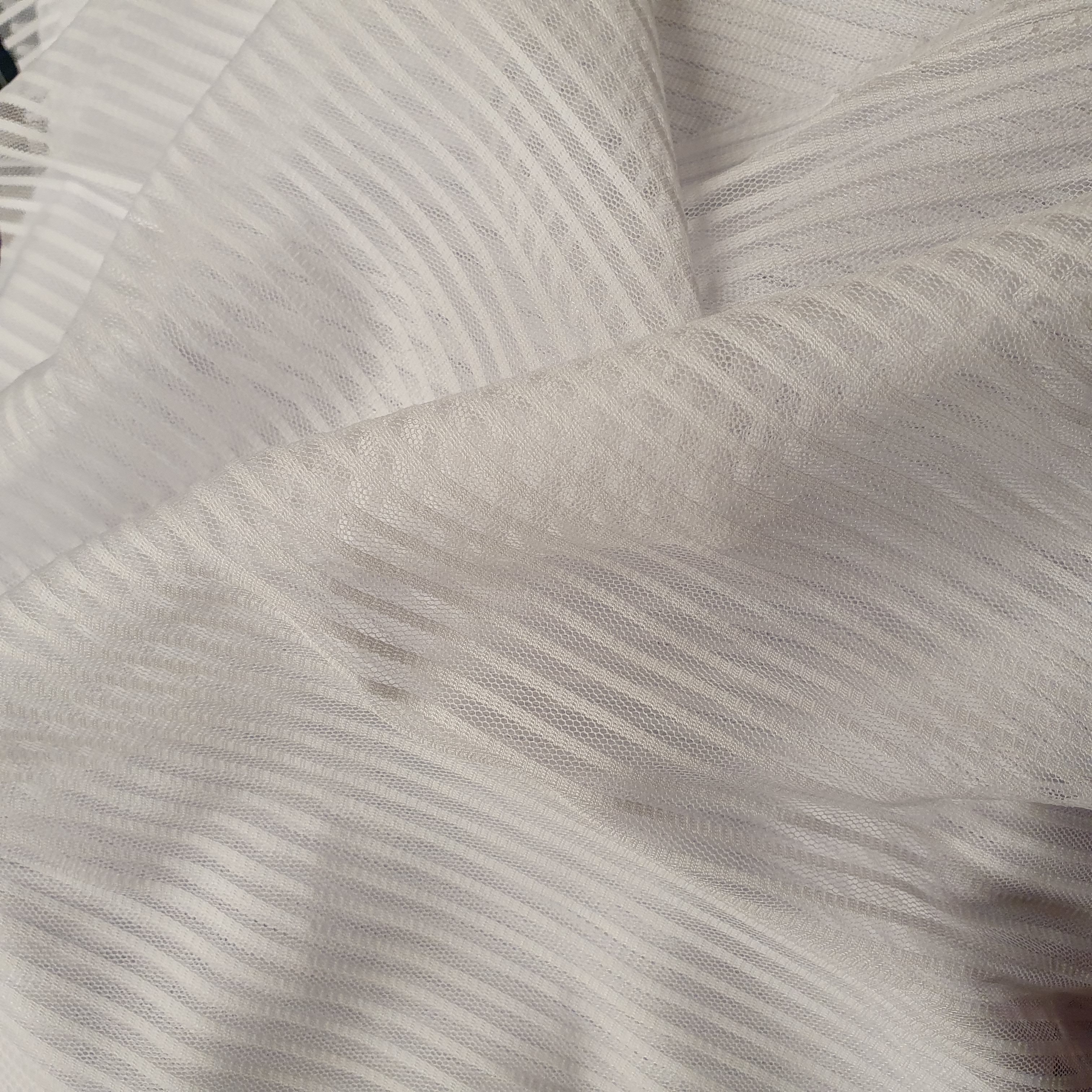 Striped tulle - White