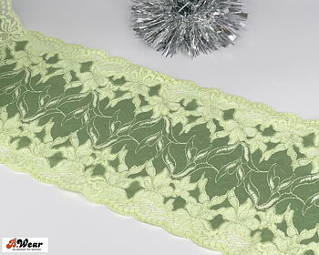 Beautiful green stretch lace - 18 cm