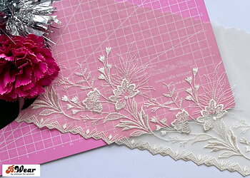 Mesh tyll spets i Ivory - Vänster 16 cm