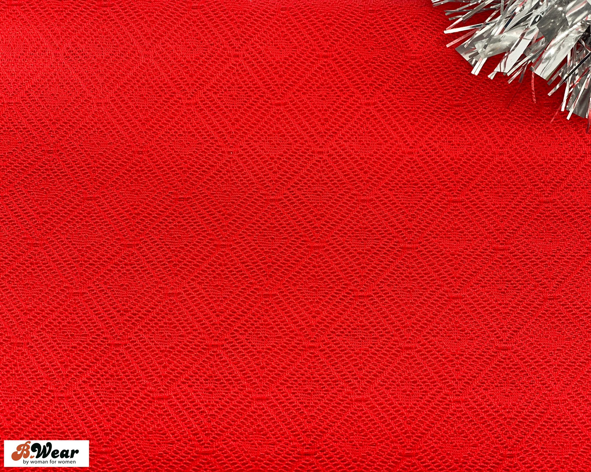 Non-stretch Bra cup fabric in red with cool pattern - 2