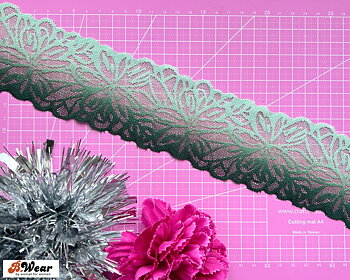Soft stretch lace in ombré green