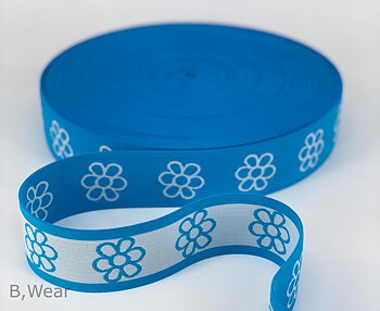 40 mm wide Turquoise with flowers