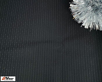 Non-stretch Bra cup fabric in Black with fainted ribbed lines