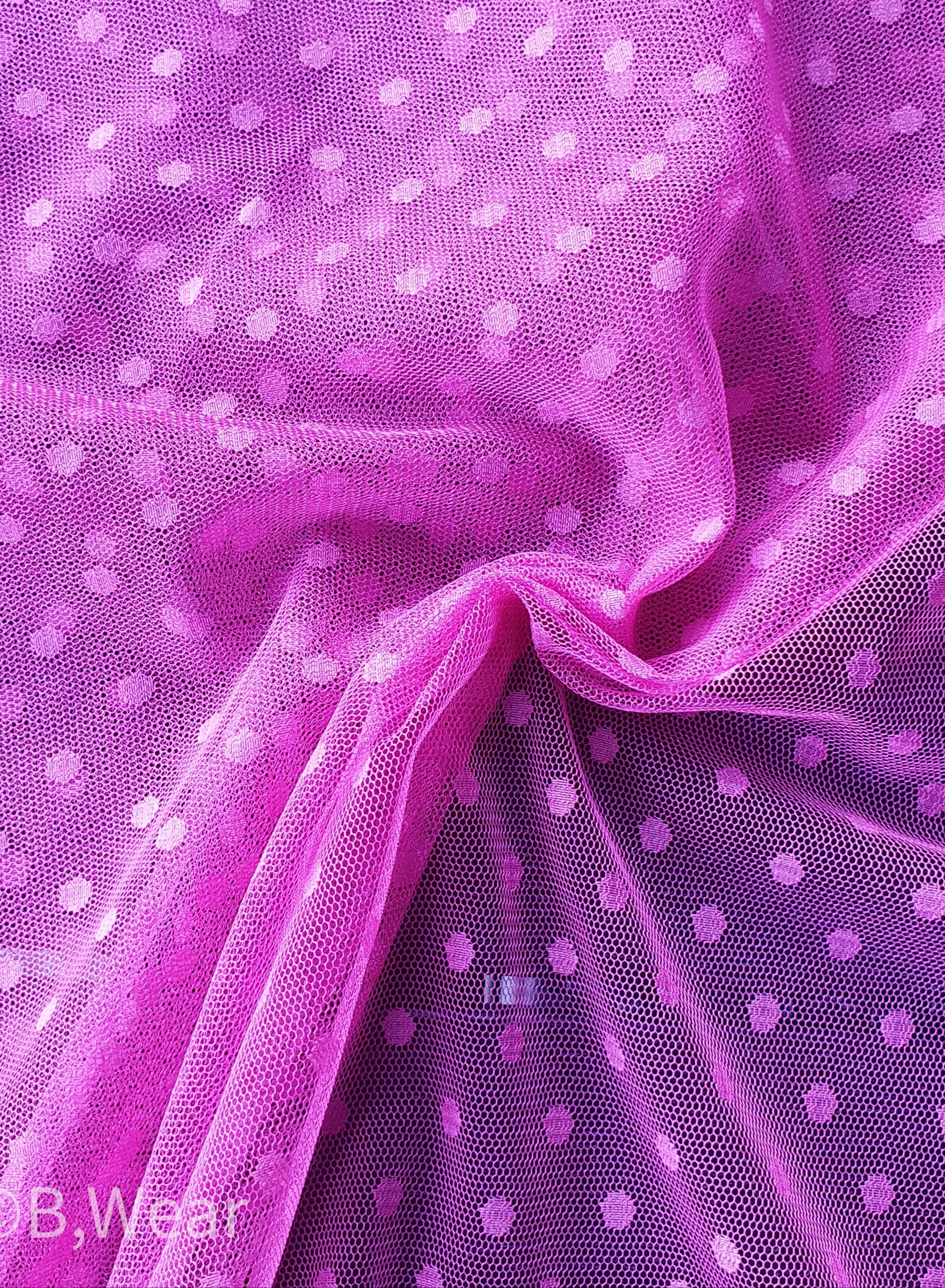 Tyll med prickar - Fuchsia