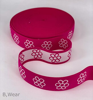 40 mm wide Cerise with flowers