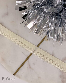 Decorative elastic 12 mm - Ivory