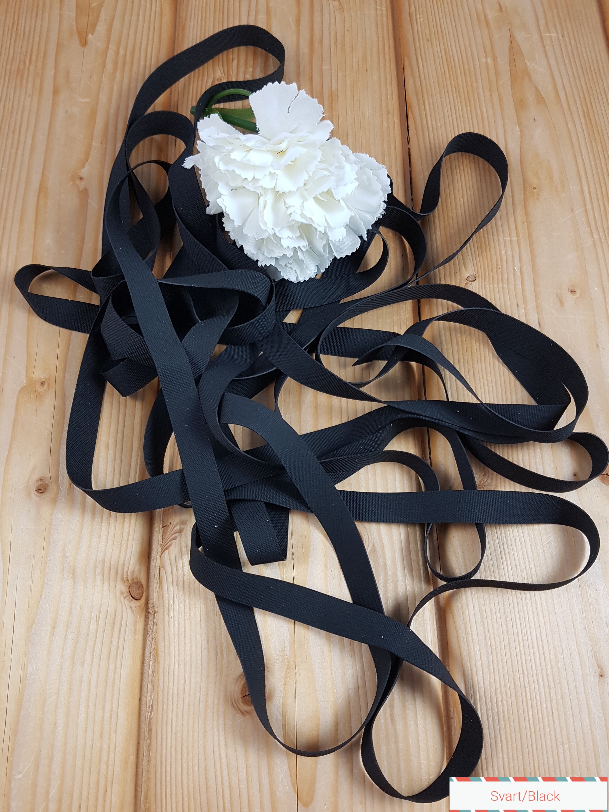 Rubber elastic 12 mm - Black