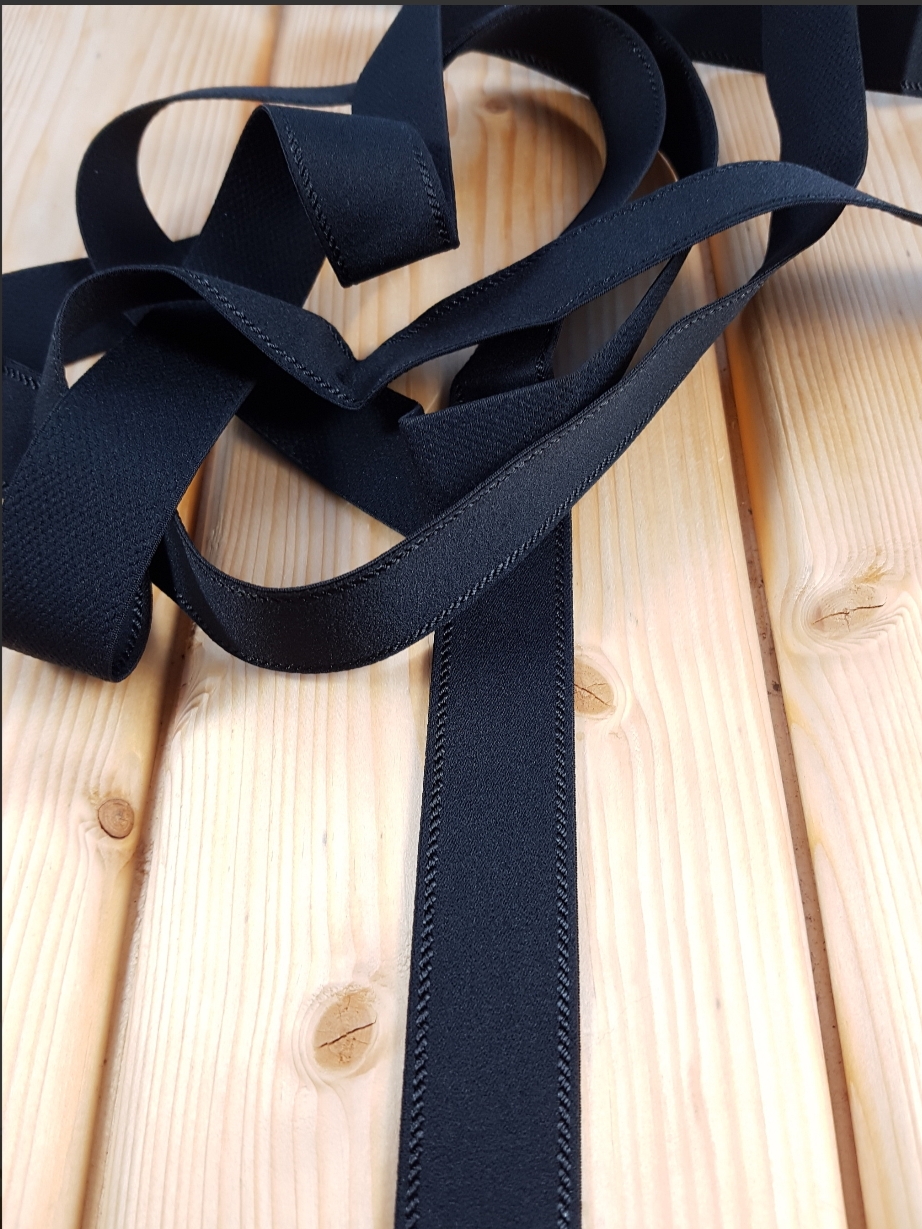 25 mm Bra Strap Elastic - Black