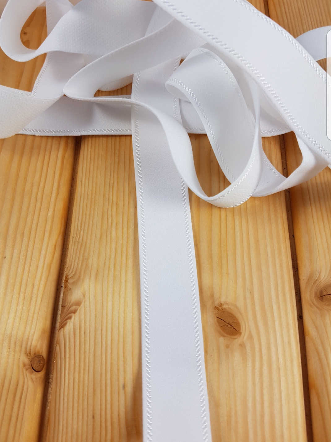 25 mm Bra Strap Elastic - White 