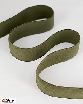 40 mm bred resår - Armegrön
