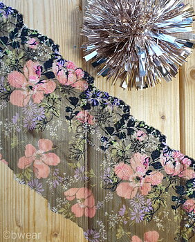 Beautiful black nonstretch lace with flowers