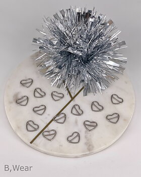 Heartshaped sliders 15 mm - Silver