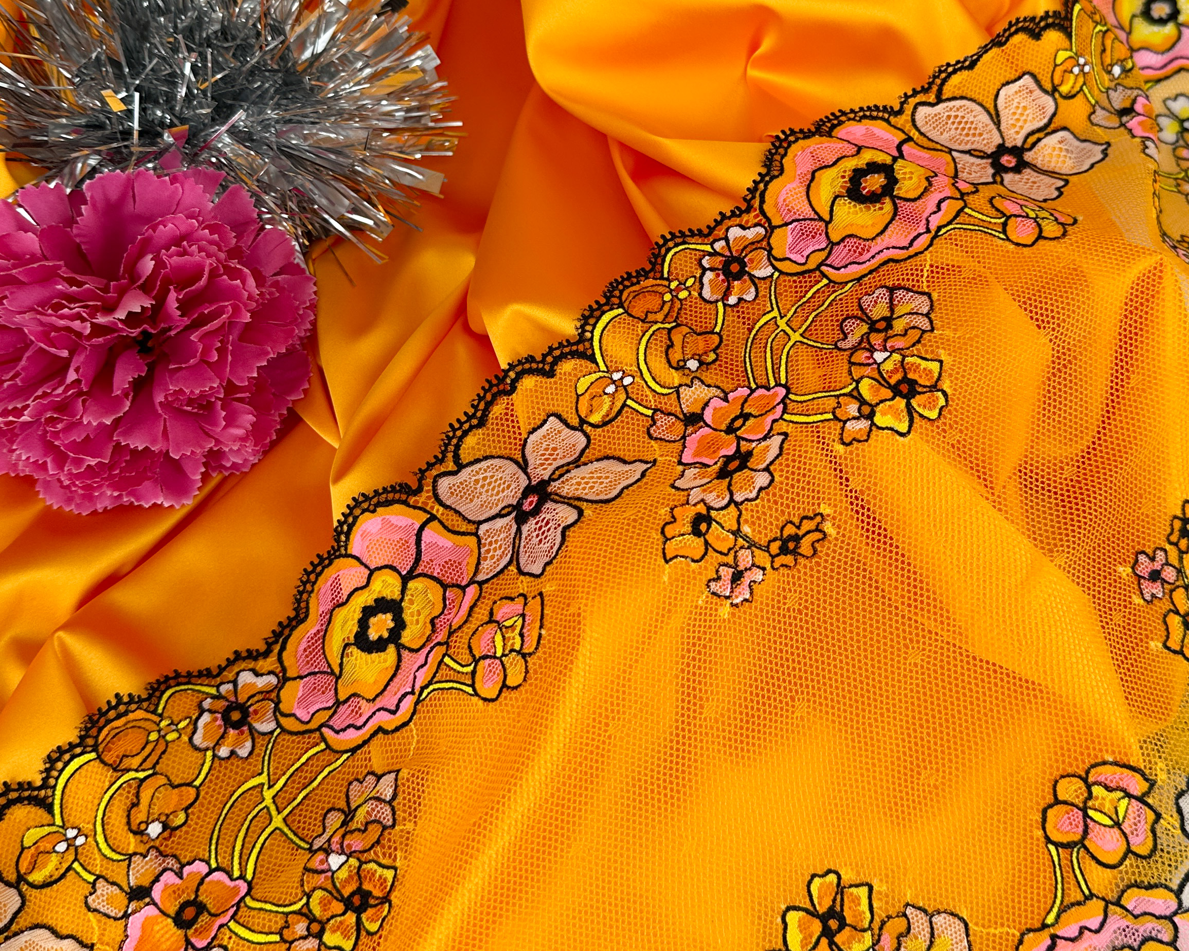 Stretch Satin - Orange - 2