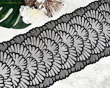 Black with beautiful pattern - non stretch
