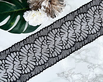 Black with beautiful pattern - 13 cm non stretch