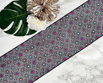 Darkblue with lovely colourful dots - non stretch