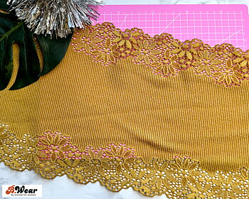 Beautiful & soft Rib Stretch lace in Mustard yellow
