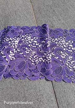 Purplewhitesilver lovely stretch lace