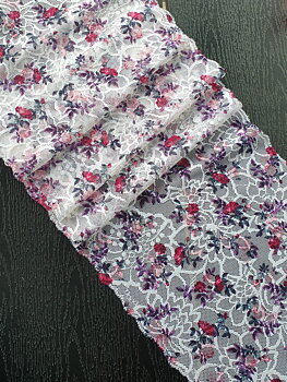 Lightpink/White with colourful flowers - 22 cm