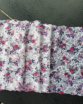 Lightpink/White with colourful flowers - 22 cm