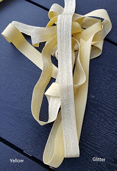 Fold Over Elastic Glitter 20 mm  - Yellow