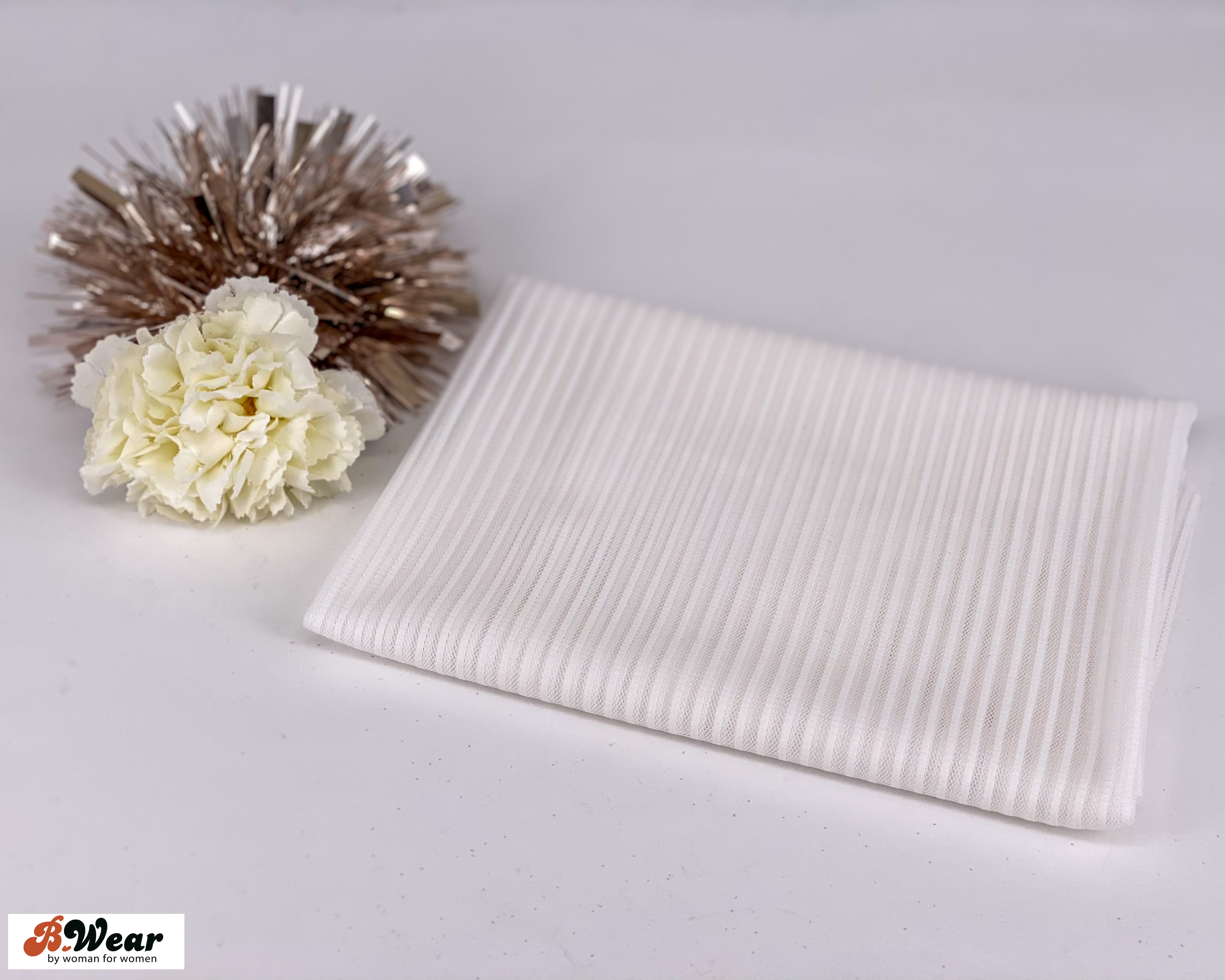 Striped tulle - Off-white