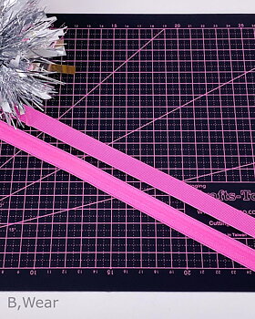 Resår med silikonrand 14 mm - Cerise