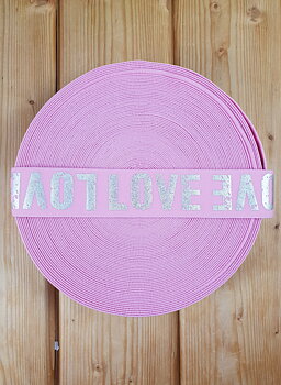 Silver printed Elastic 40 mm wide 