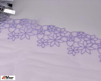Lace in non-stretch with lavender flowers