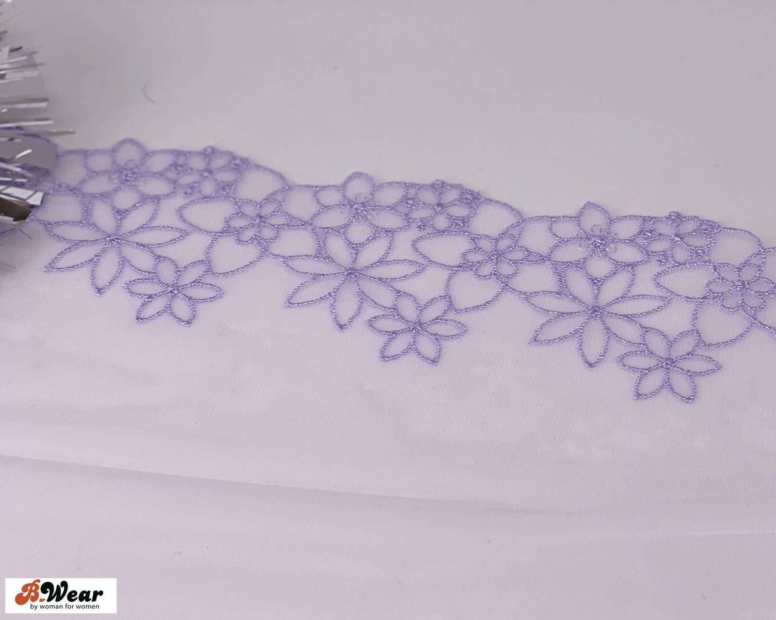 Lace in non-stretch with lavender flowers - 2