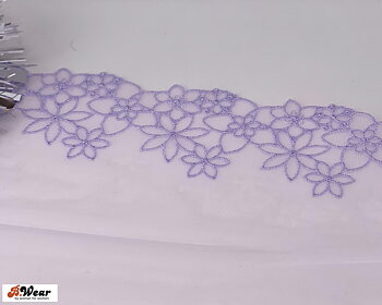 Lace in non-stretch with lavender flowers