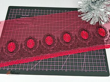 Beautiful burgundy non stretch lace 15 cm