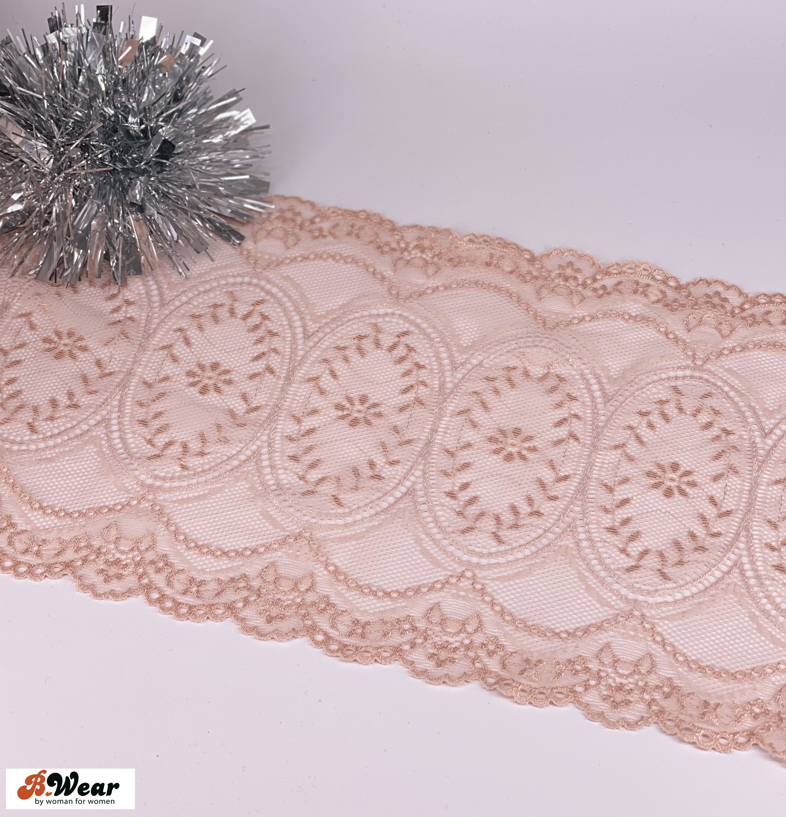 Stretch lace - Delicate oldpink I - 22 cm 