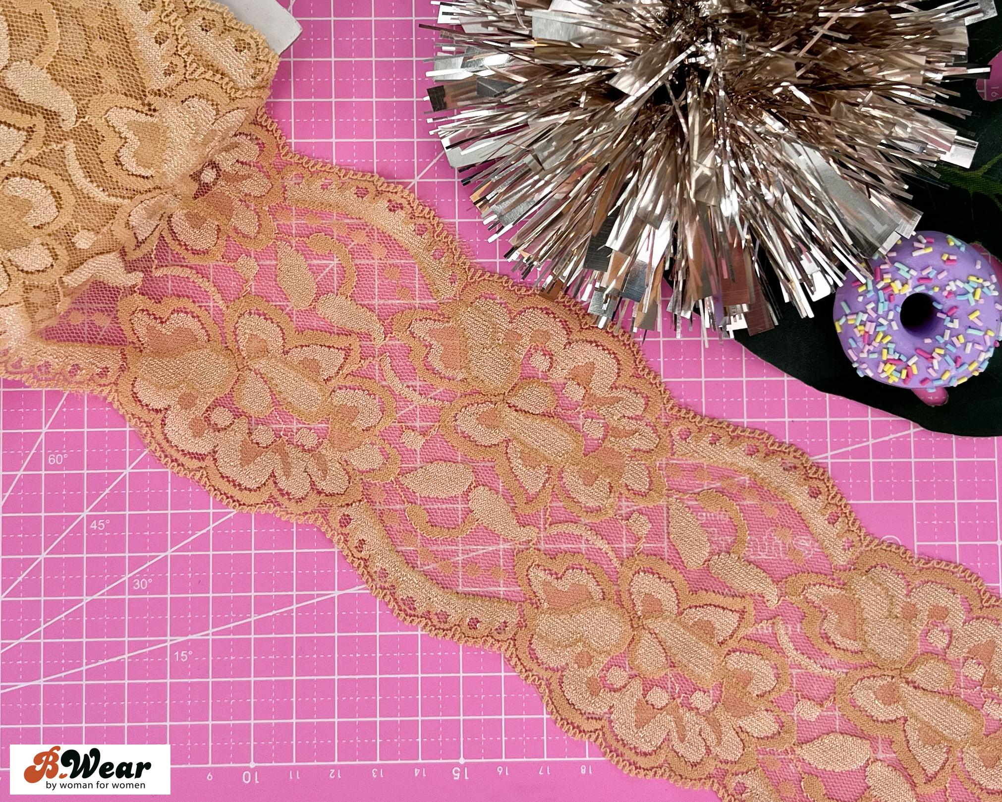 Stretch lace 9 cm - Beige