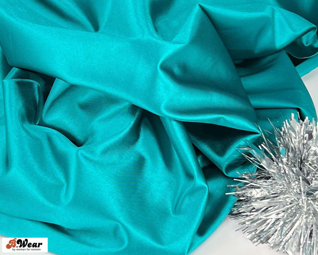 Teal lingerie satin with shine
