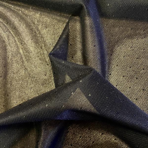 Mjuk Lycra mesh tyll med prickar - Svart